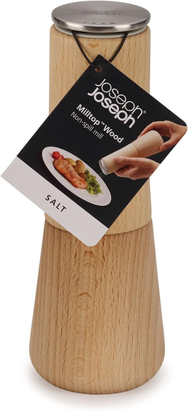 image:imageJoseph Joseph 20190 Milltop Wood Nonspill Kitchen Pepper Mill WoodBeech Wood