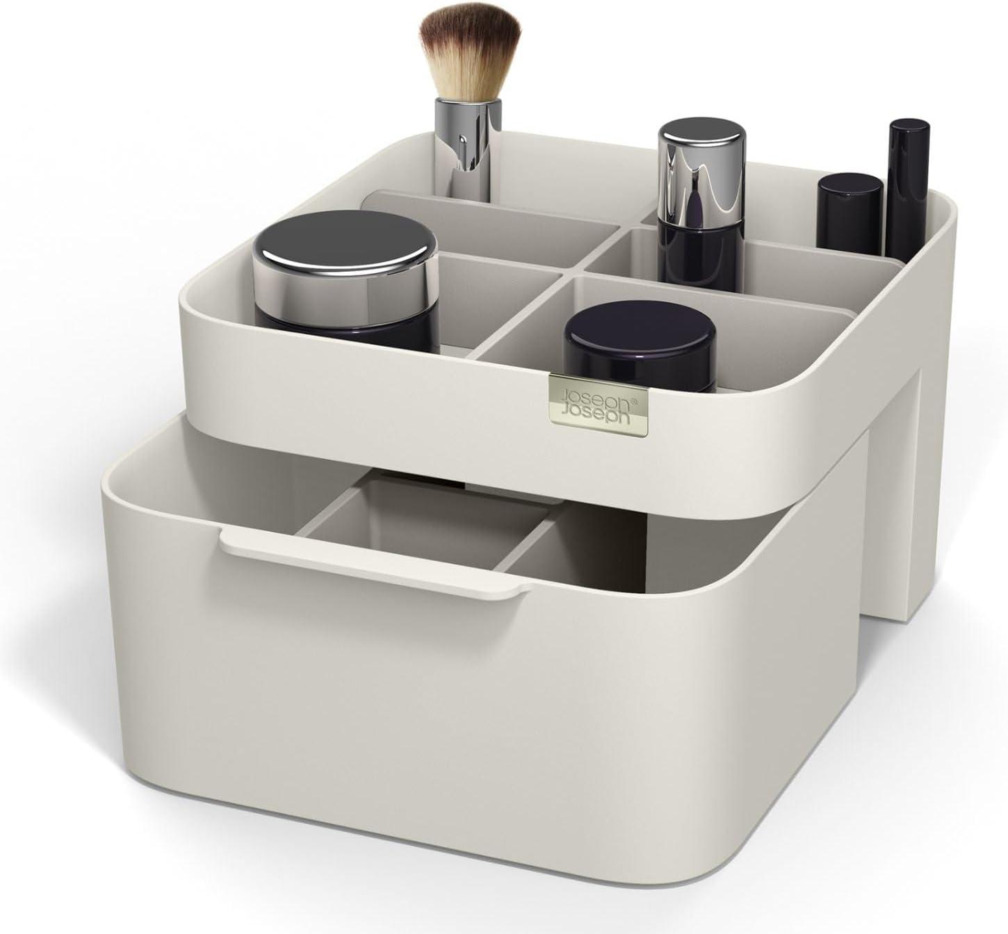 image:imageJoseph Joseph 75005 Viva Makeup Cosmetic Storage Organizer with Drawer Large with Mirror Shell CreamRegular Organiser