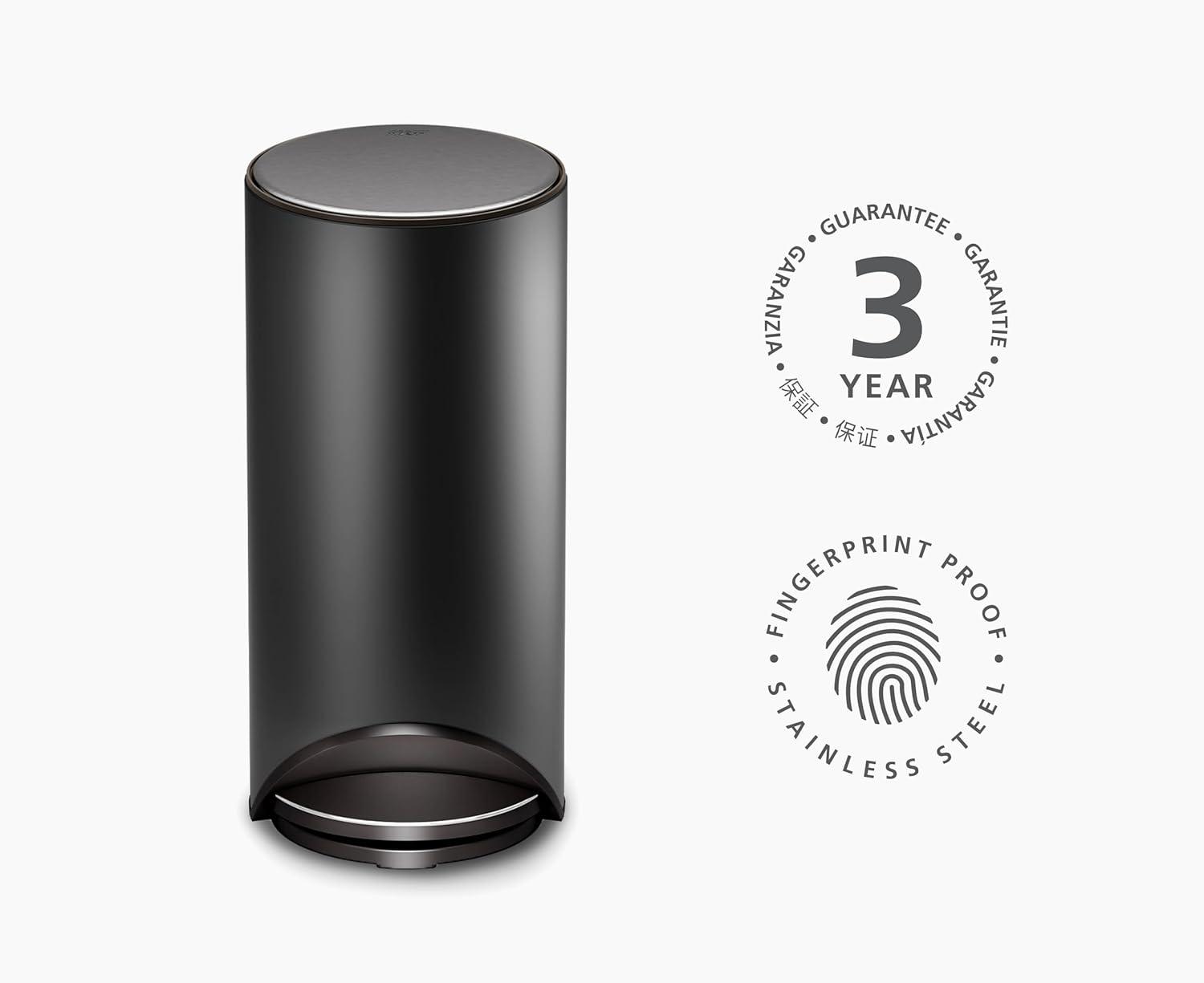 image:imageJoseph Joseph Arc 10L26 Gallon Slimline Pedal Bin with Easy Push Pedal Liner Pocket SoftClose Lid FingerprintProof Removable Inner Bucket Carbon BlackBlack