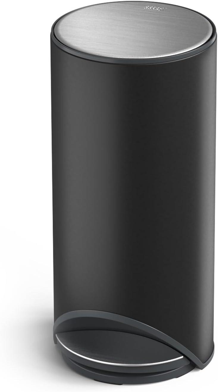 image:imageJoseph Joseph Arc 10L26 Gallon Slimline Pedal Bin with Easy Push Pedal Liner Pocket SoftClose Lid FingerprintProof Removable Inner Bucket Carbon BlackBlack