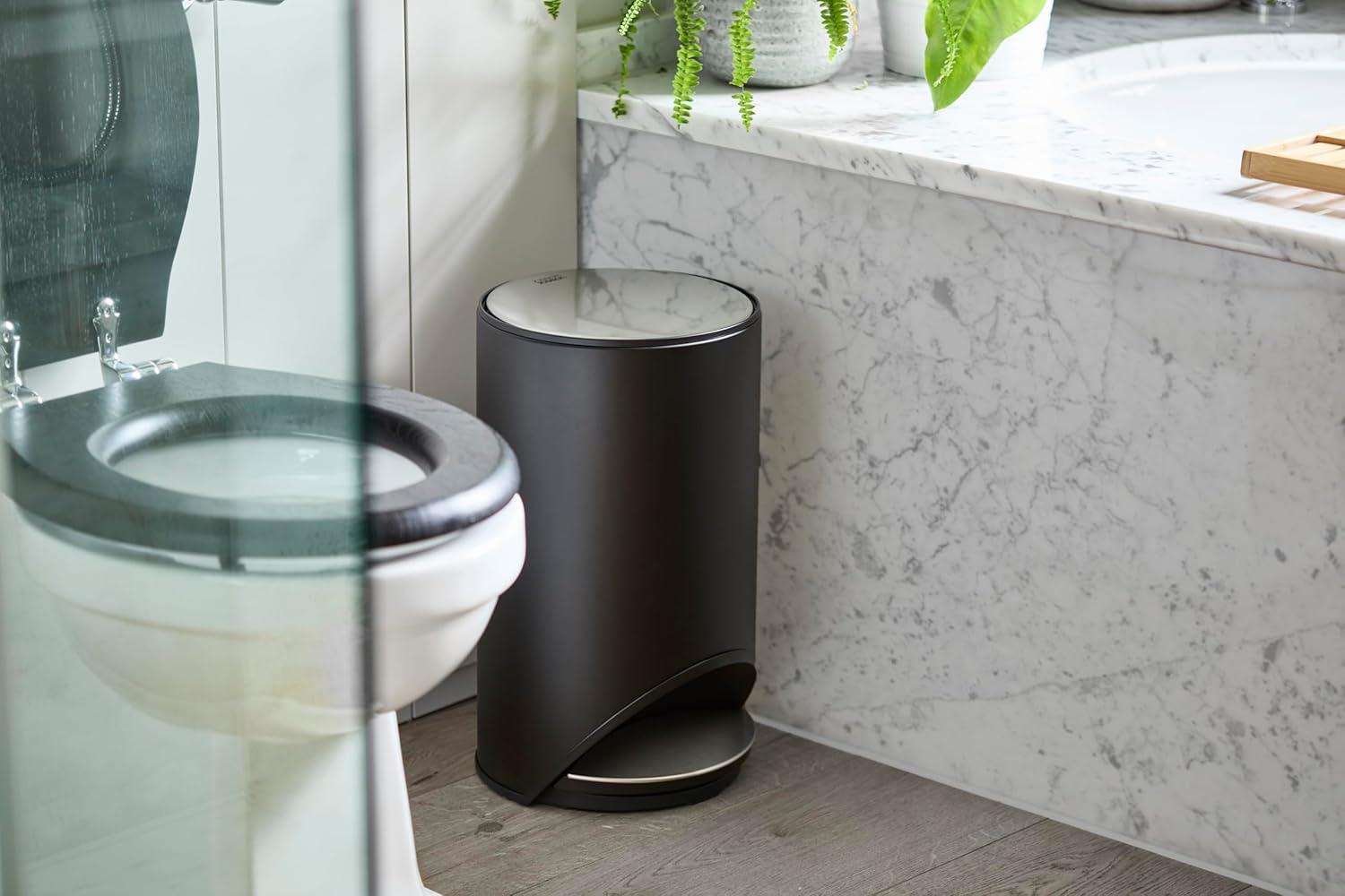 image:imageJoseph Joseph Arc 10L26 Gallon Slimline Pedal Bin with Easy Push Pedal Liner Pocket SoftClose Lid FingerprintProof Removable Inner Bucket Carbon BlackBlack