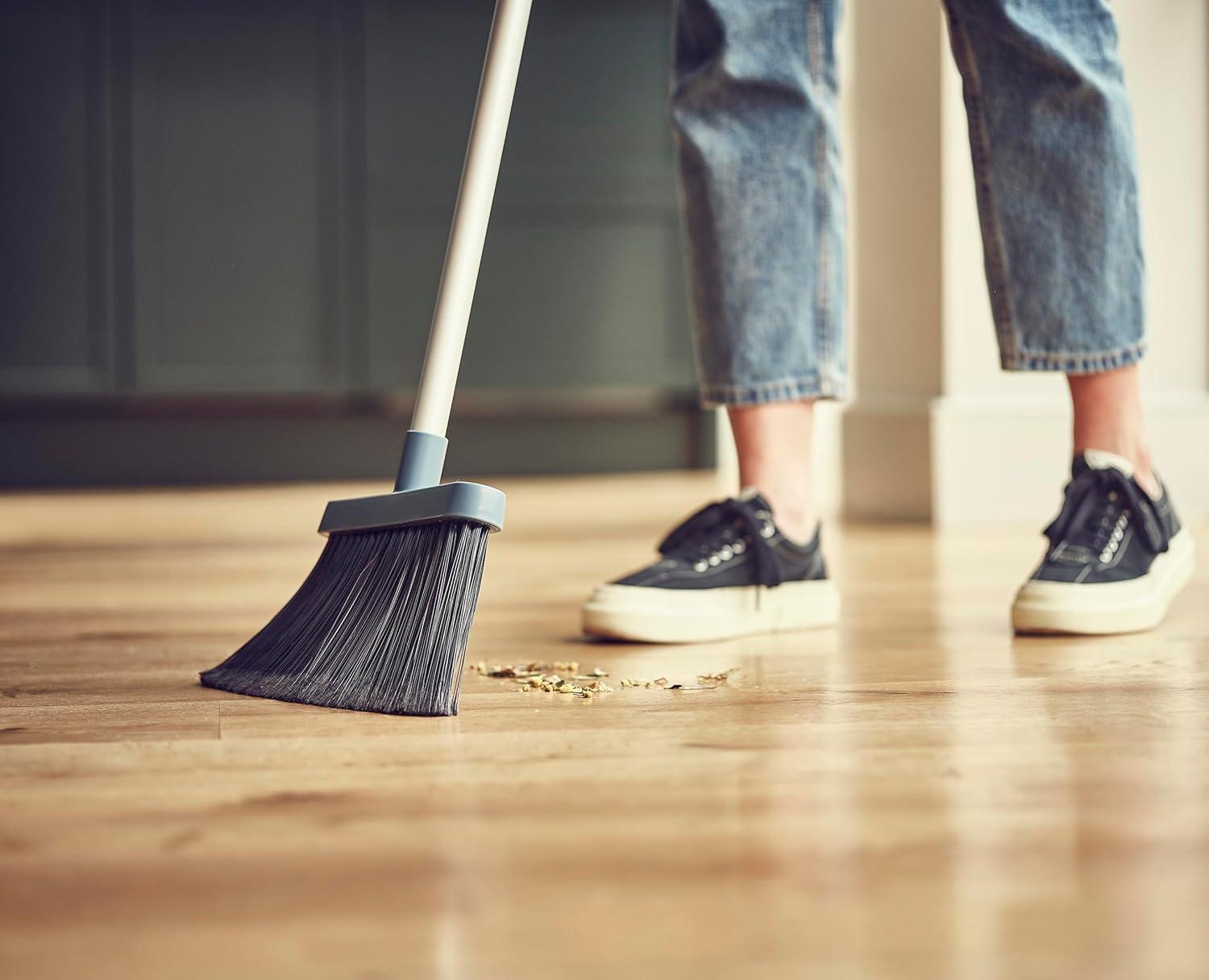 image:imageJoseph Joseph CleanStore WallMounted Adjustable Long Handle Broom Sweeper with DustShield Storage Indoor Sweeping Floor Brush with Soft Bristles and CombBroom