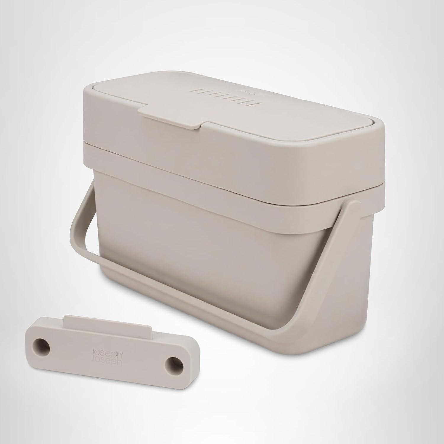 image:imageJoseph Joseph Compo 4 EasyFill Compost Bin Food Waste Caddy with Adjustable Air Vent 1 gallon 4 liters StoneStone