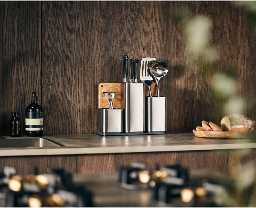 image:imageJoseph Joseph CounterStore Kitchen Utensil Holder Knife Block and Cutting Board Set Stainless Steel