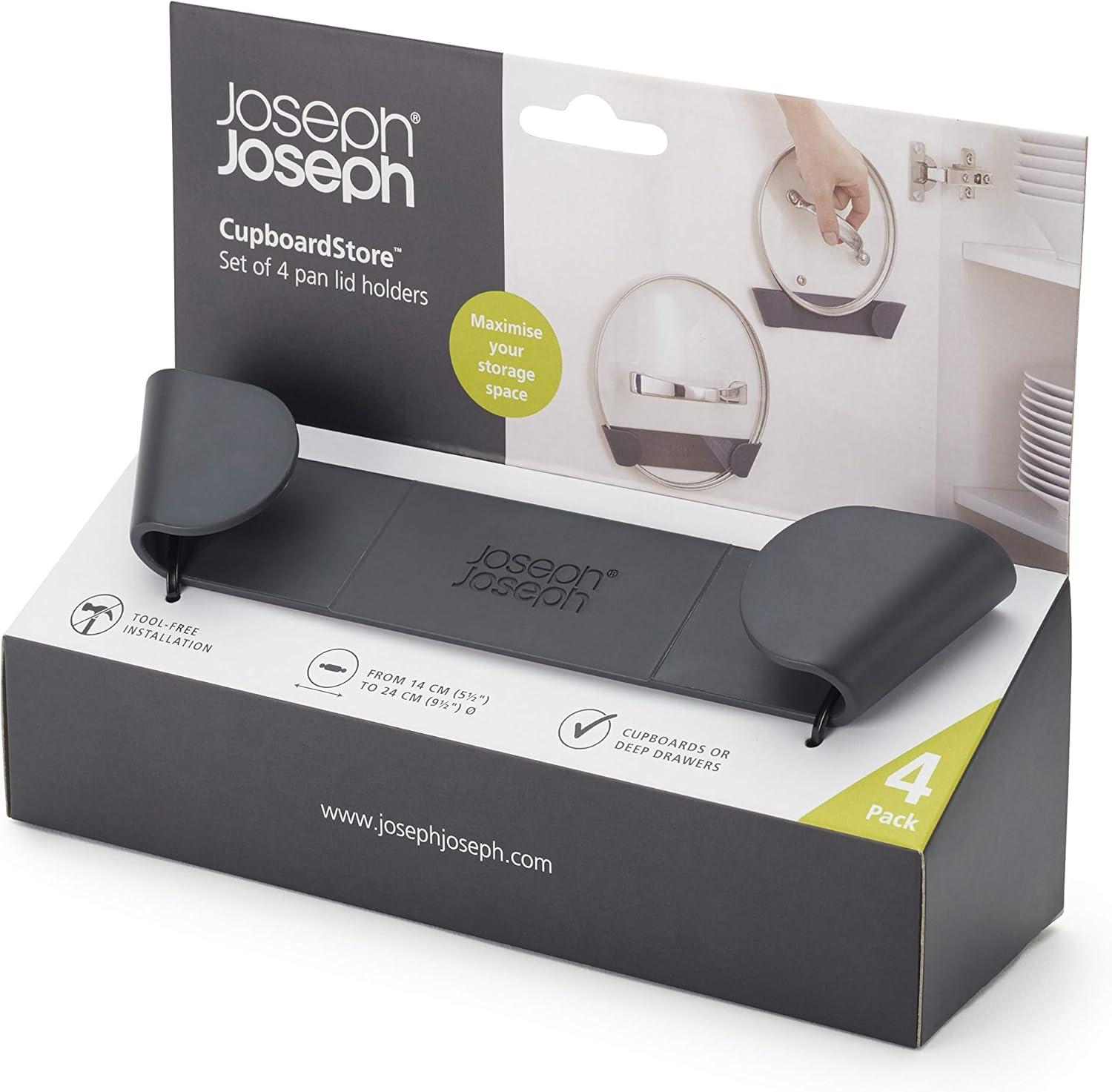 image:imageJoseph Joseph Cupboard Store Set of 4 Pot and Pan Lid Holders Self Adhesive Wall Mount Storage Organizer Suitable for Lids Up to 9 in 3M VHB Tape Included GrayGray