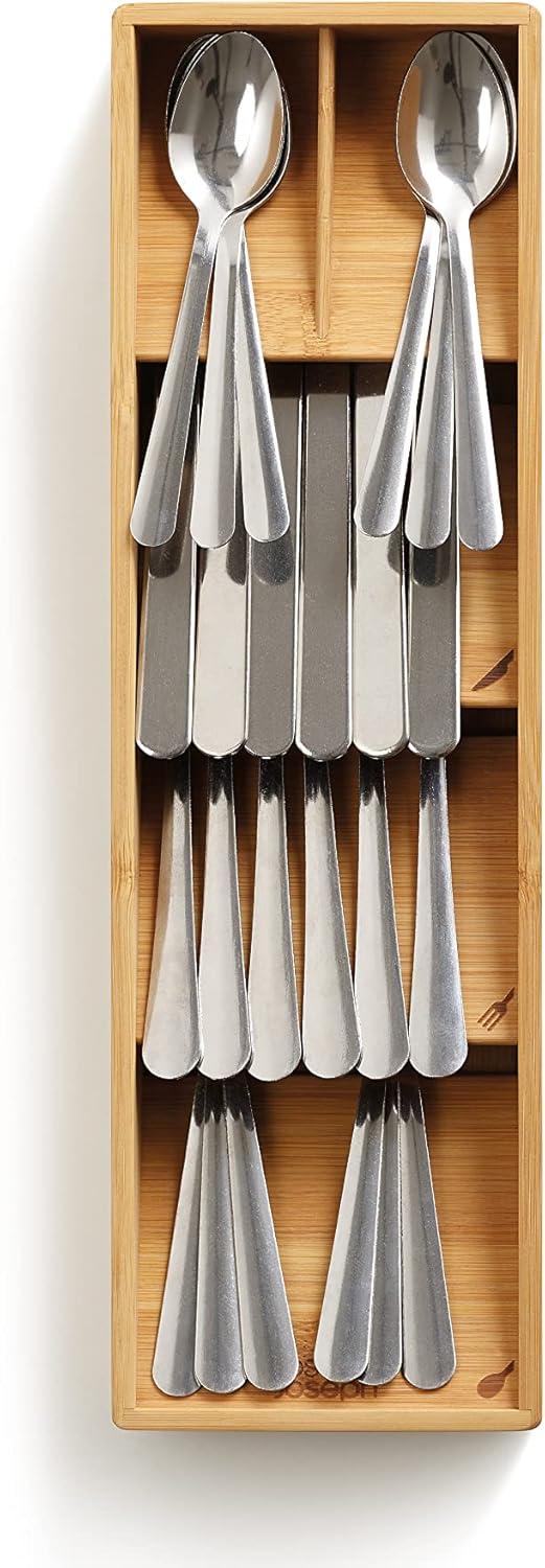 image:imageJoseph Joseph DrawerStore Expanding Silverware Flatware Utensil amp Gadgets Organizer Expandable in Drawer Space Saving Tray BambooFlatware Organizer