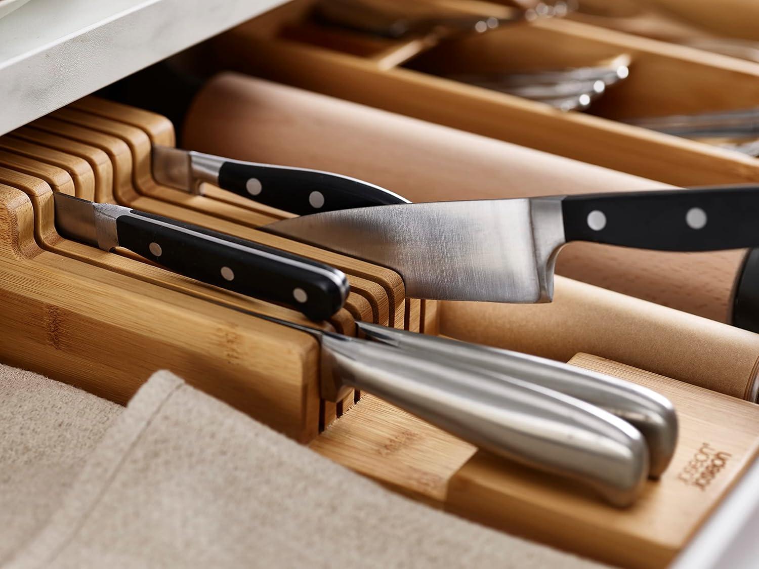 image:imageJoseph Joseph DrawerStore Expanding Silverware Flatware Utensil amp Gadgets Organizer Expandable in Drawer Space Saving Tray BambooKnife Organizer