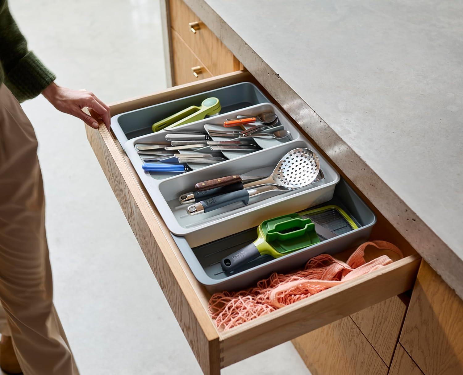 image:imageJoseph Joseph DrawerStore Expanding Utensil and Gadget Organizer Expandable Tray for Kitchen Drawer Recycled PlasticFlatware Utensils Organizer