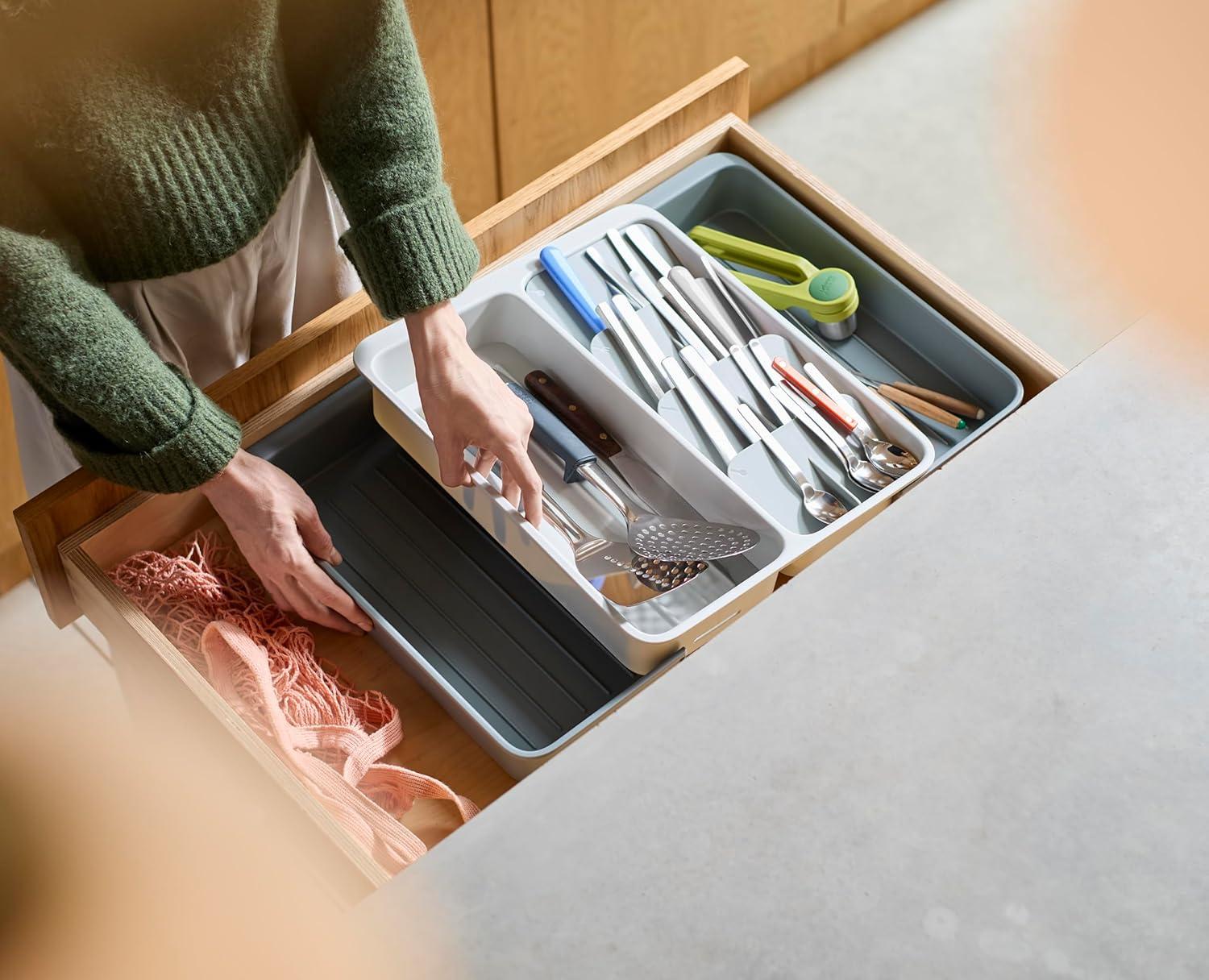 image:imageJoseph Joseph DrawerStore Expanding Utensil and Gadget Organizer Expandable Tray for Kitchen Drawer Recycled PlasticFlatware Utensils Organizer