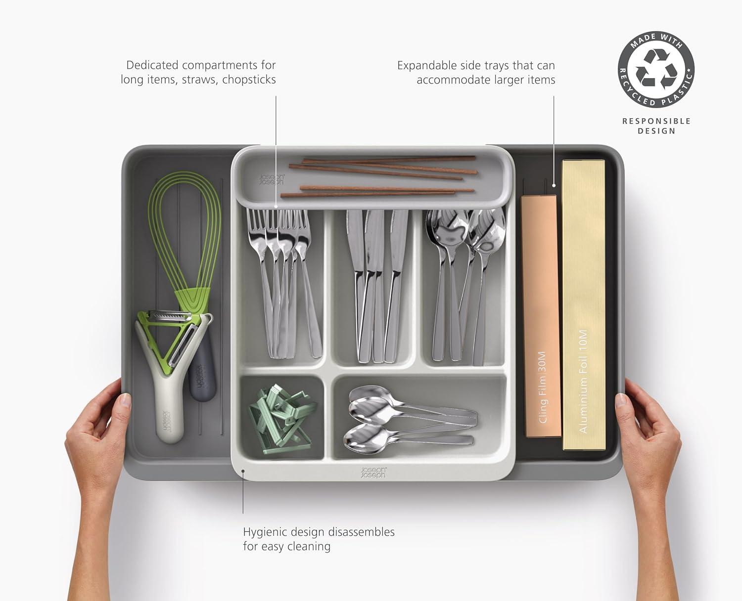 image:imageJoseph Joseph DrawerStore Expanding Utensil and Gadget Organizer Expandable Tray for Kitchen Drawer Recycled PlasticFlatware Organizer