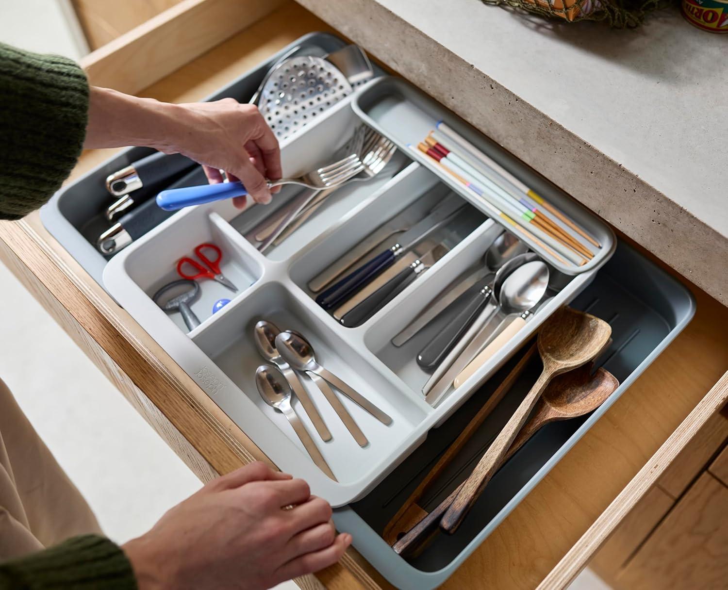 image:imageJoseph Joseph DrawerStore Expanding Utensil and Gadget Organizer Expandable Tray for Kitchen Drawer Recycled PlasticFlatware Organizer