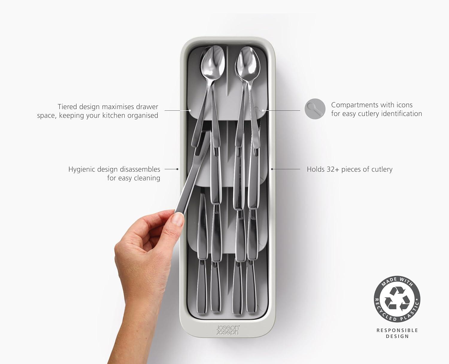 image:imageJoseph Joseph DrawerStore Expanding Utensil and Gadget Organizer Expandable Tray for Kitchen Drawer Recycled PlasticFlatware Organizer