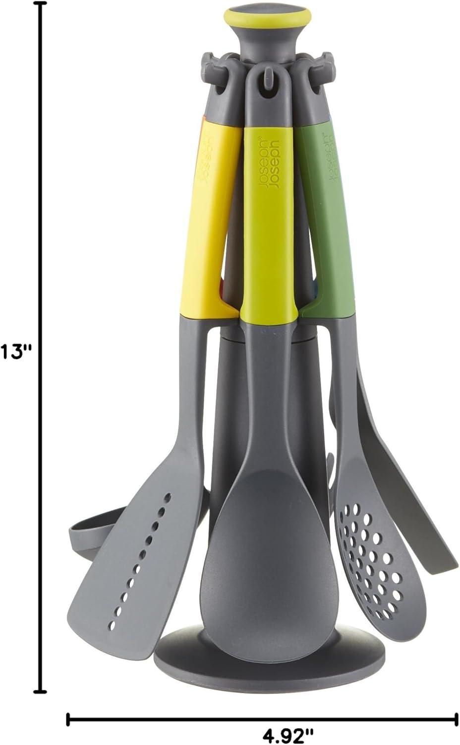 image:imageJoseph Joseph Elevate Carousel Nylon Kitchen Utensil Set with Rotating Storage Stand 6piece SkyMulticolor