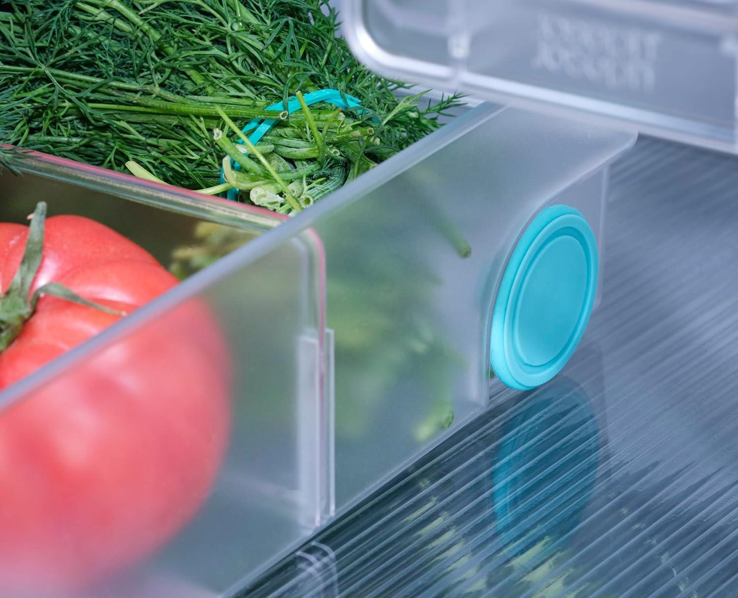 image:imageJoseph Joseph FridgeStore Egg Storage Caddy Holds 12 Eggs EasyAccess Handle and Wheels BPAFree Fridge OrganizerLarge Caddy