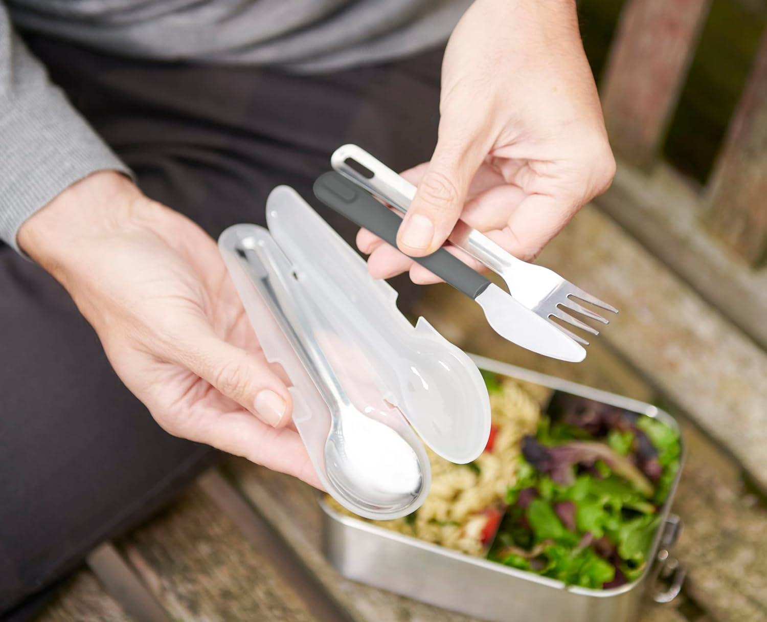 image:imageJoseph Joseph GoEat Stainlesssteel Travel Cutlery utensil Set Knife Fork amp Spoon GreenGreen