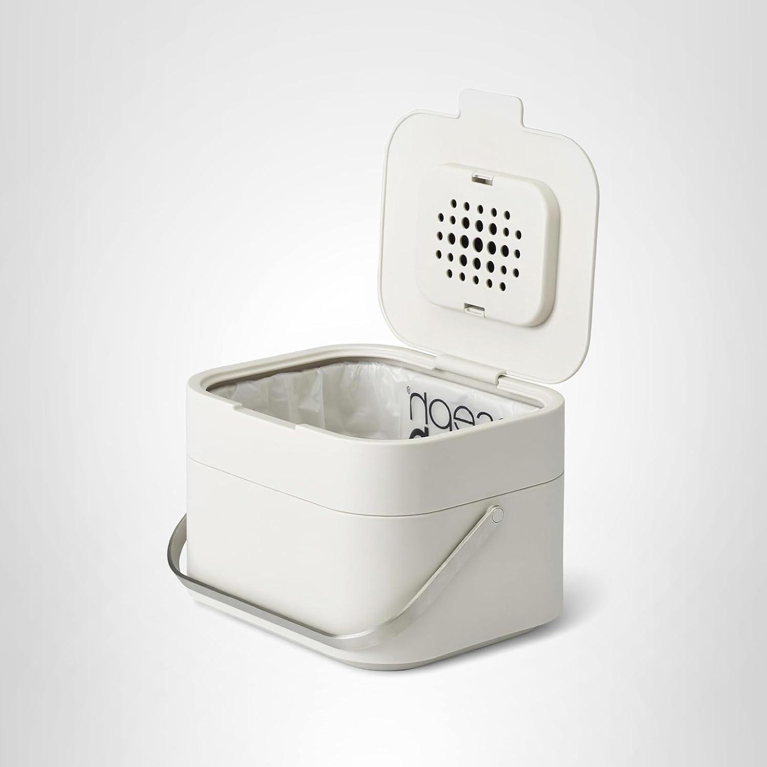 image:imageJoseph Joseph Intelligent Waste Compost Bin Food Waste Caddy with Odor Filter and Ventilation 1 gallon 4 liters GraphiteStone