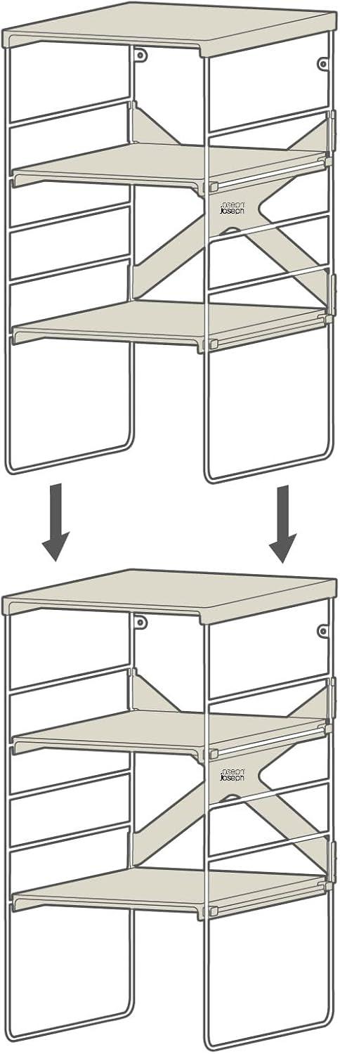 image:imageJoseph Joseph Level Adjustable Tier Shoe Rack Organizer Durable Shelves and Sturdy Steel Frame holds 4 PairsSingle