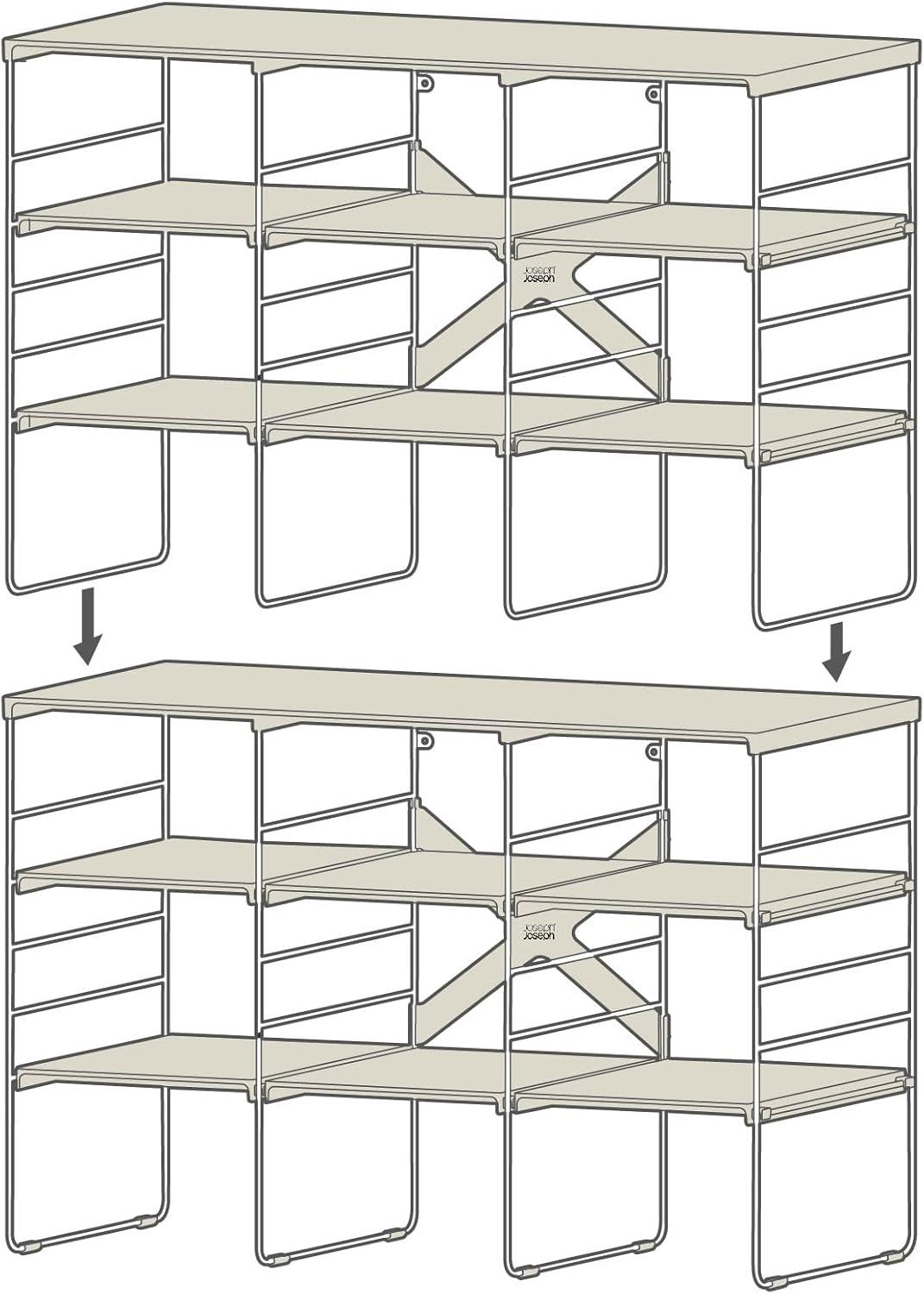 image:imageJoseph Joseph Level Adjustable Tier Shoe Rack Organizer Durable Shelves and Sturdy Steel Frame holds 4 PairsTriple