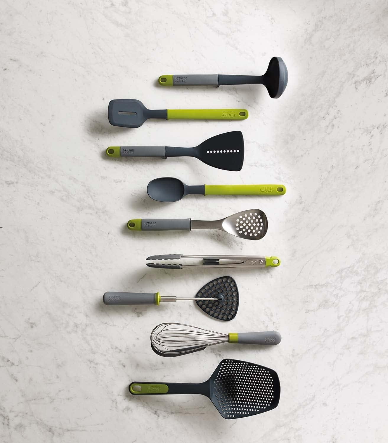 image:imageJoseph Joseph Scoop Plus Colander Spoon DrainerStrainer Scoop Drain and Serve heat resistant up to 200C 392F Dishwasher safe Large BlackGrayGreen