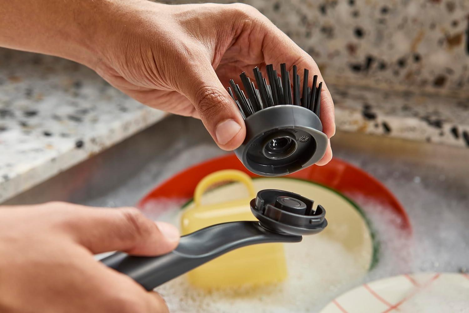 image:imageJoseph Joseph SinkTech Dish Brush with Replacement Head Durable Bristles Easy to ReplaceDish Brush
