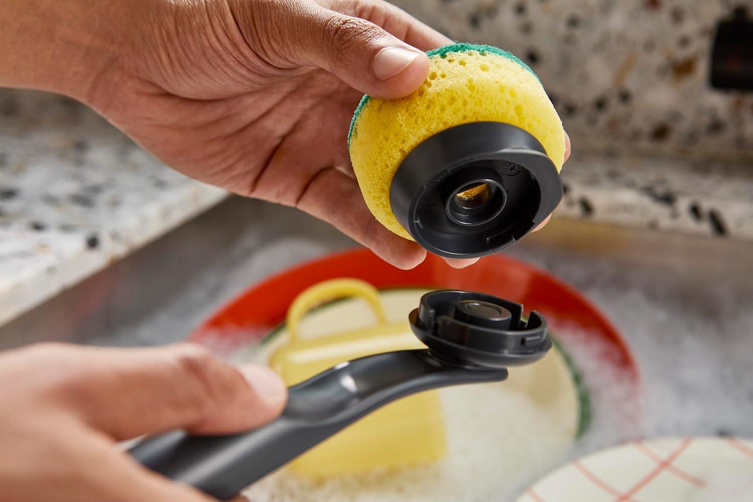 image:imageJoseph Joseph SinkTech Dish Brush with Replacement Head Durable Bristles Easy to ReplaceReplacement Sponges