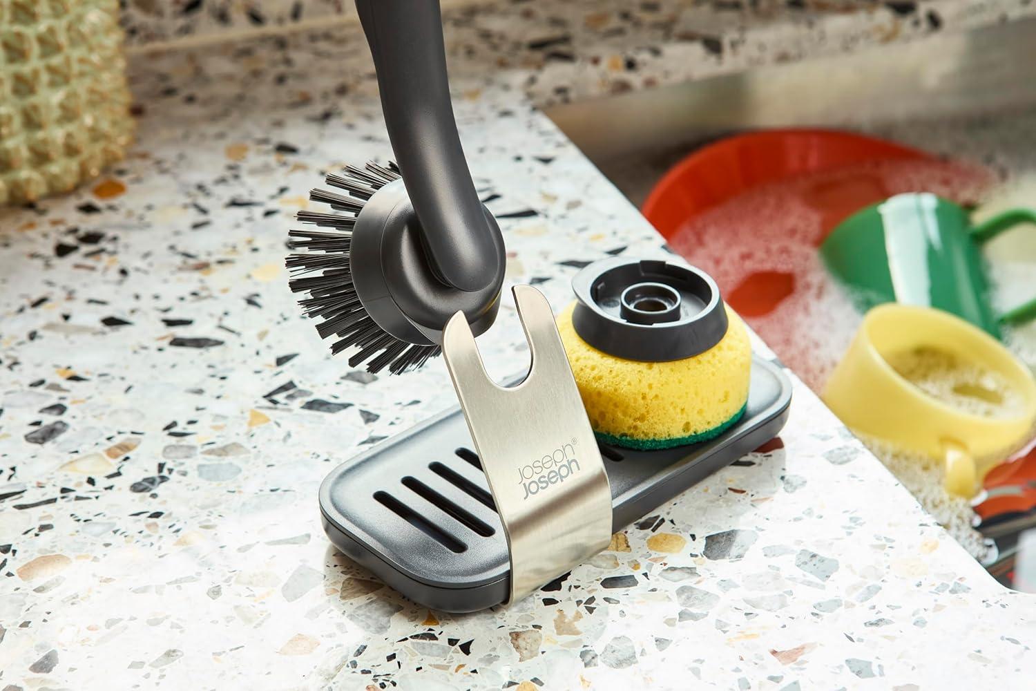 image:imageJoseph Joseph SinkTech Dish Brush with Replacement Head Durable Bristles Easy to ReplaceWith Storage