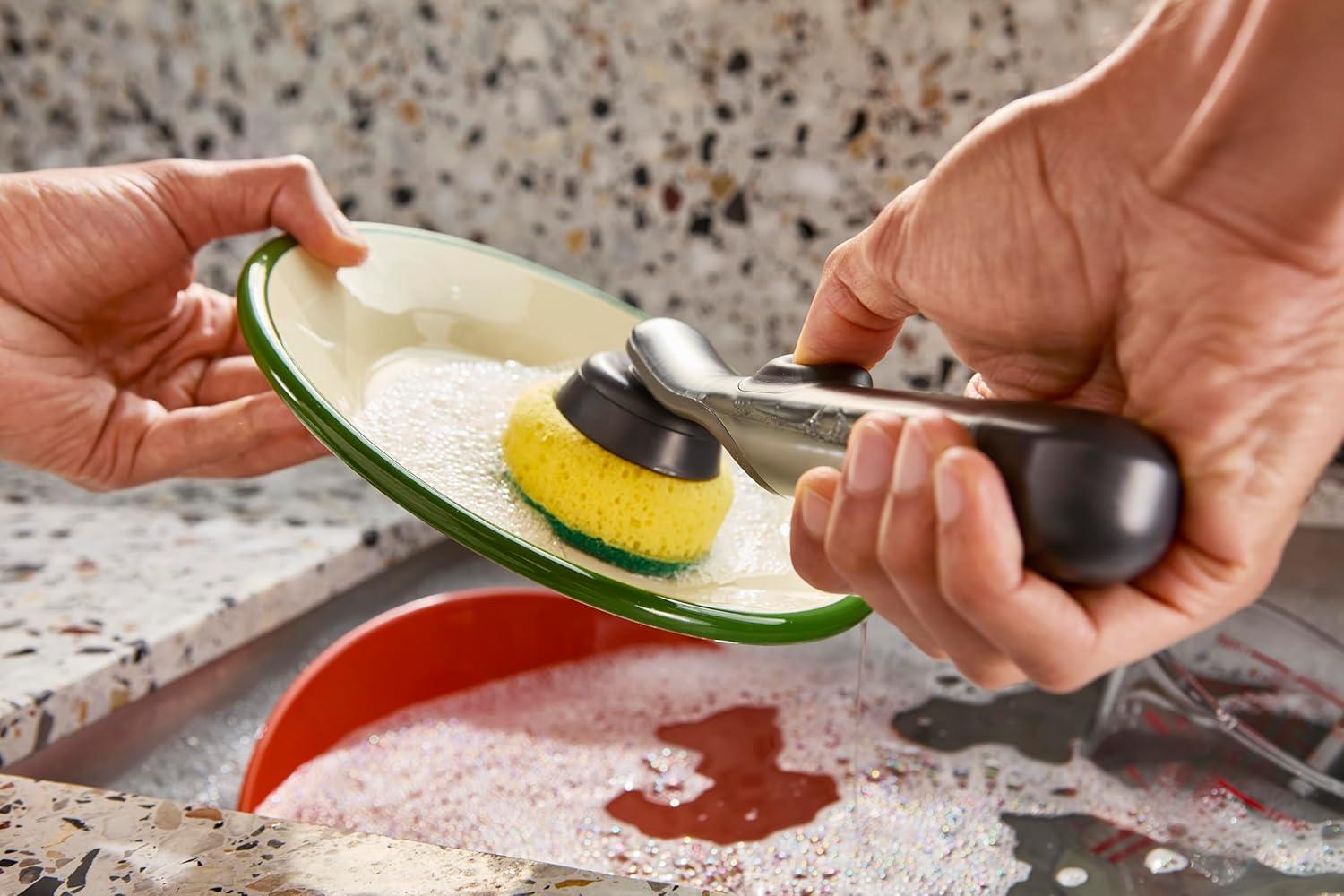 image:imageJoseph Joseph SinkTech Dish Brush with Replacement Head Durable Bristles Easy to ReplaceWith Storage