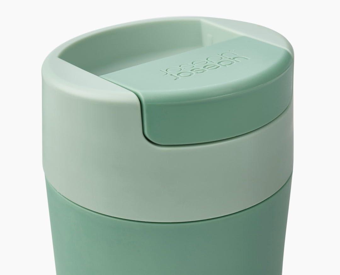 image:imageJoseph Joseph Sipp Travel Coffee Mug with Fliptop Cap 340 ml 12 fl oz BlueGreen