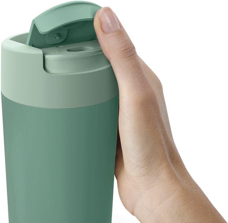 image:imageJoseph Joseph Sipp Travel Coffee Mug with Fliptop Cap 340 ml 12 fl oz BlueGreen