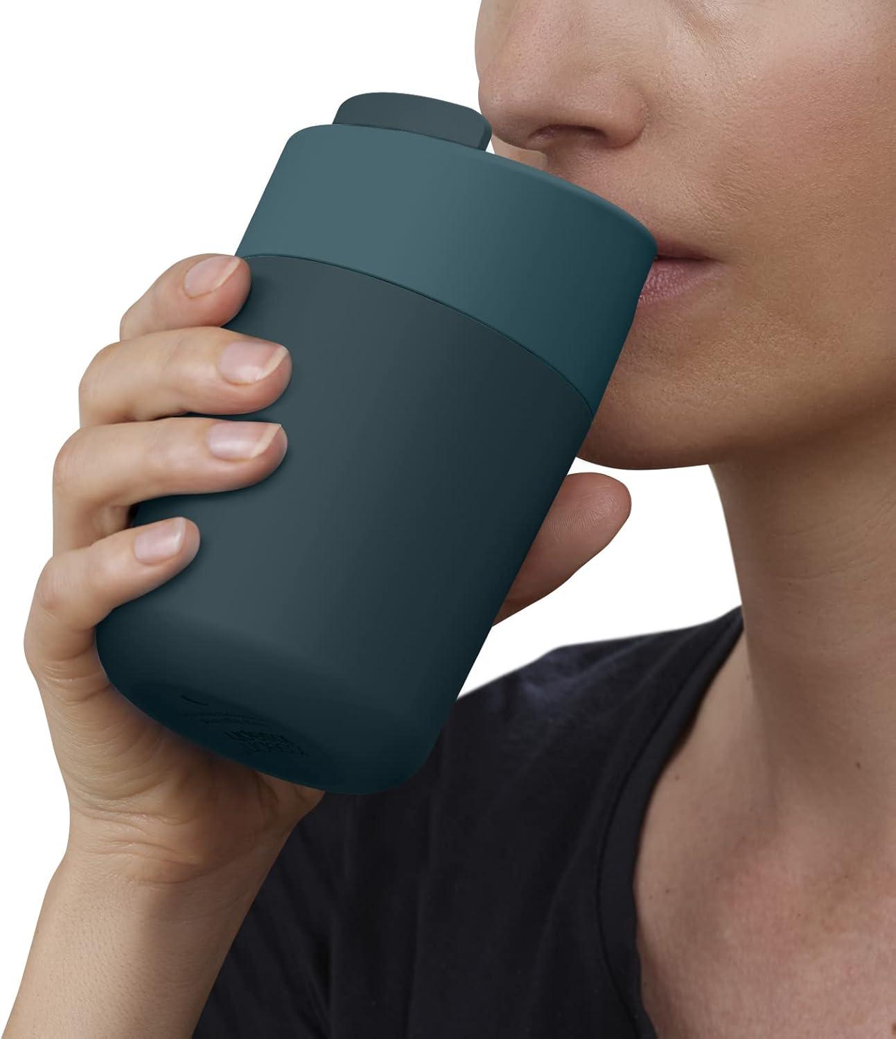 image:imageJoseph Joseph Sipp Travel Coffee Mug with Fliptop Cap 340 ml 12 fl oz CoralBlue