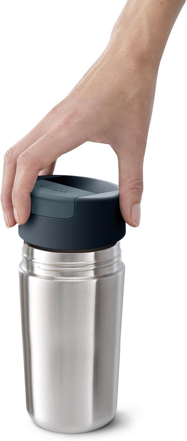 image:imageJoseph Joseph Sipp Travel Coffee Mug with Fliptop Cap 340 ml 12 fl oz CoralStainless Steel