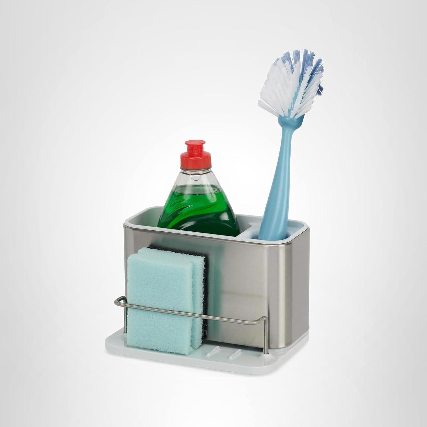 image:imageJoseph Joseph Surface Stainless Steel Caddy Sink Area Organizer and Sponge Holder StoneLight Stone