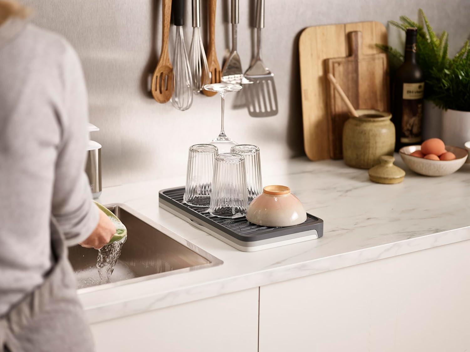 image:imageJoseph Joseph Tier Expandable Draining Board Dish Rack Drainer Plastic GreyDraining Mat