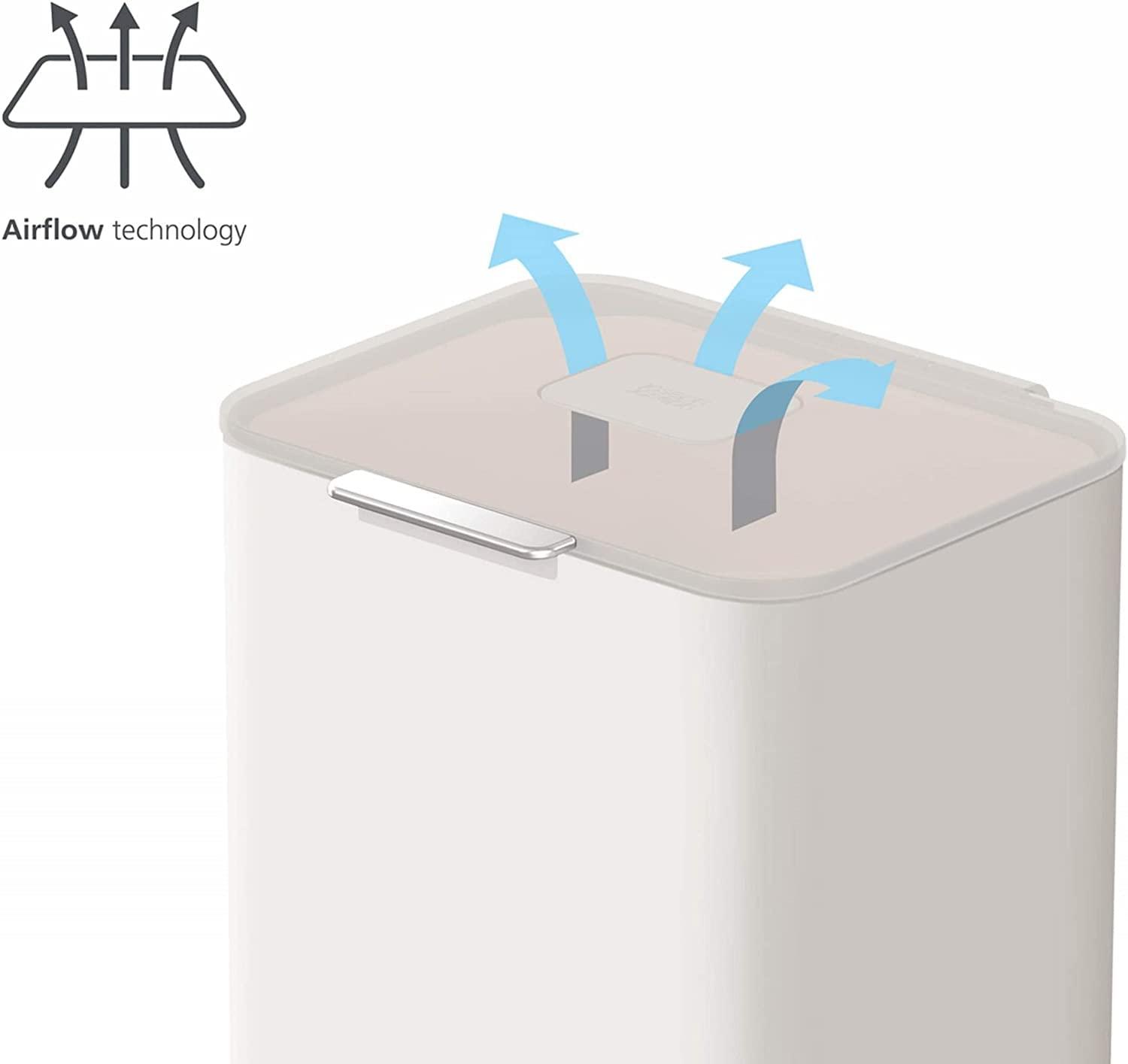 image:imageJoseph Joseph Totem Max 60 Liter1585 Gallon Waste Separation and Recycling Kitchen Trash Can with Odor Filter and Removable Compost Food Waste Caddy BlackStone