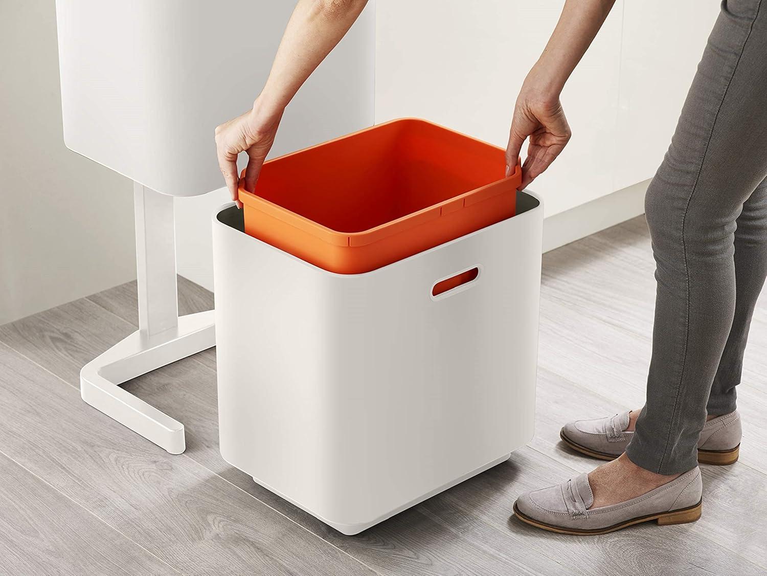 image:imageJoseph Joseph Totem Max 60 Liter1585 Gallon Waste Separation and Recycling Kitchen Trash Can with Odor Filter and Removable Compost Food Waste Caddy BlackStone