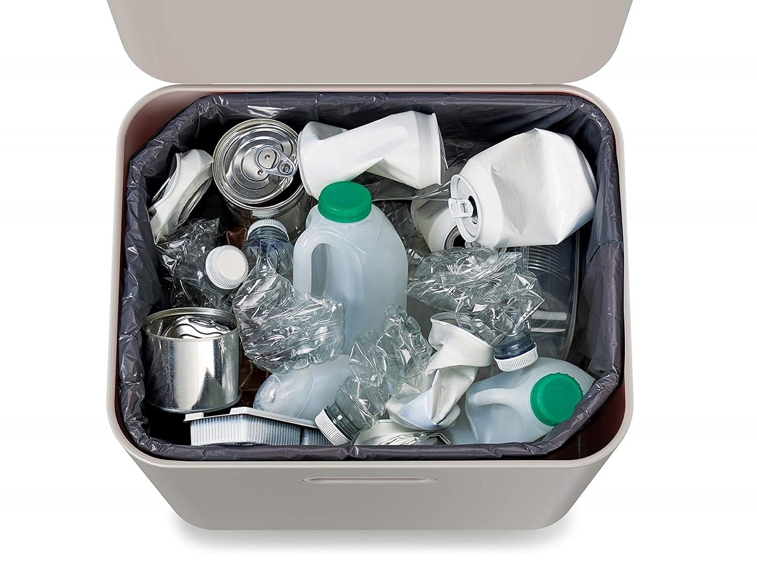 image:imageJoseph Joseph Totem Max 60 Liter1585 Gallon Waste Separation and Recycling Kitchen Trash Can with Odor Filter and Removable Compost Food Waste Caddy BlackStone