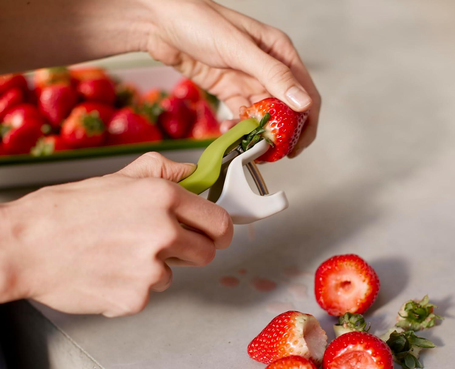 image:imageJoseph Joseph Tweezy 2in1 Cherry Olive Pitter and Strawberry Huller Space saving storage BPA free
