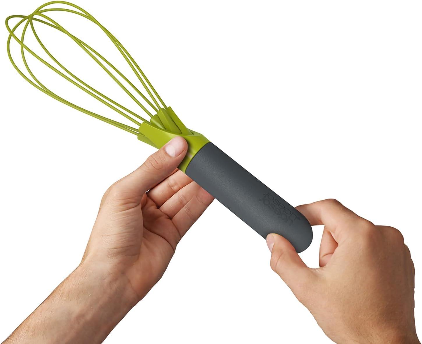 image:imageJoseph Joseph Twist Whisk 2In1 Collapsible Balloon and Flat Whisk Silicone Coated Steel Wire GrayGreenGrayGreen