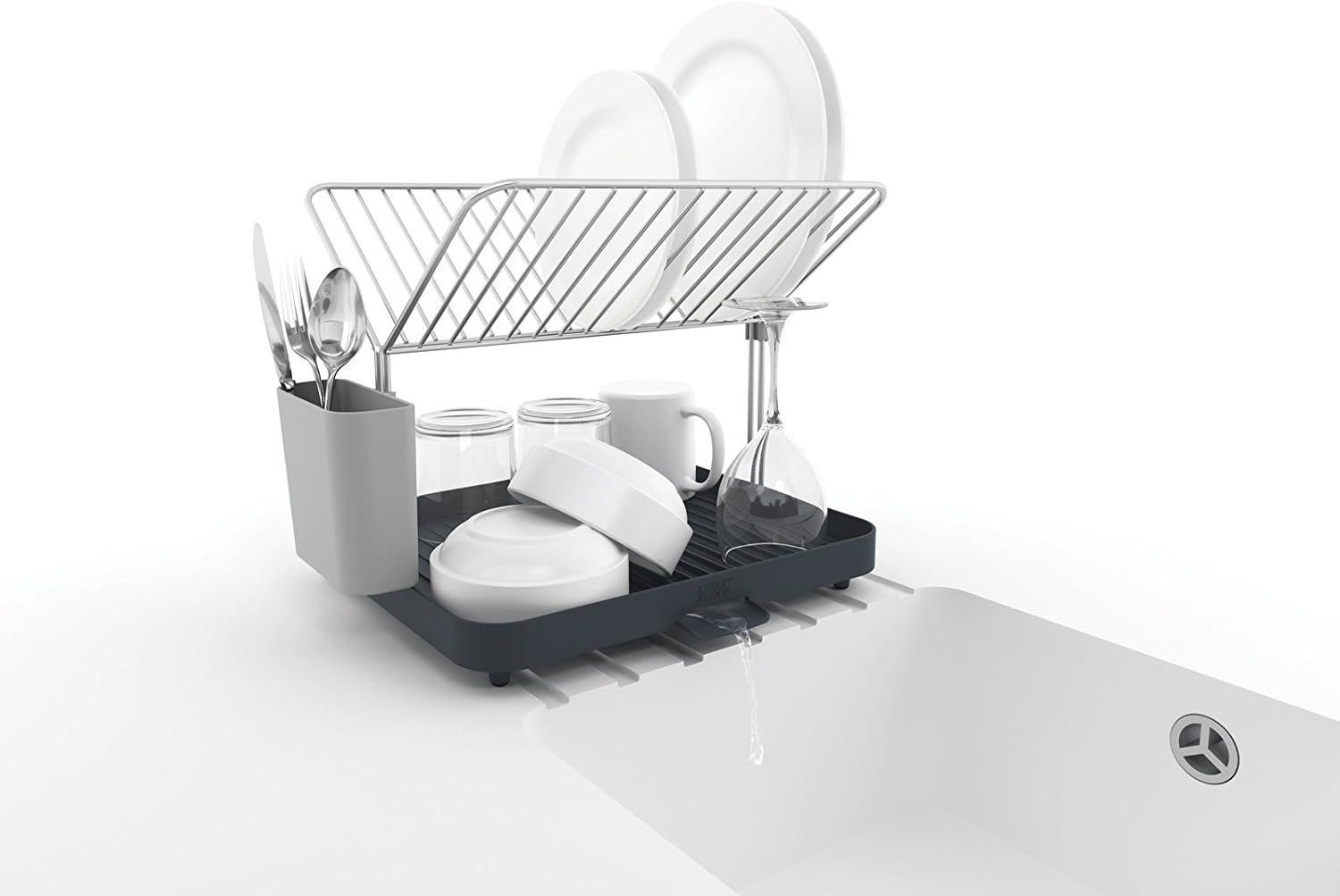 image:imageJoseph Joseph YRack Dish Rack and Drain Board Set with Cutlery Organizer Drainer Drying Tray Large GrayGray