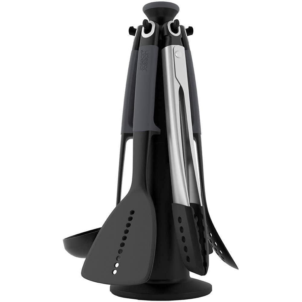 image:imageJoseph Joseph Elevate Carousel Nylon Kitchen Utensil Set with Rotating Storage Stand 6piece SkyGray