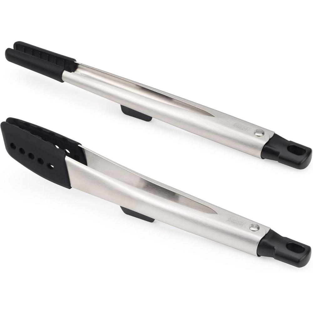 image:imageJoseph Joseph Elevate Fusion Set of 2 Silicone Tongs with Integrated Tool Rests Stainless Steel2 piece set