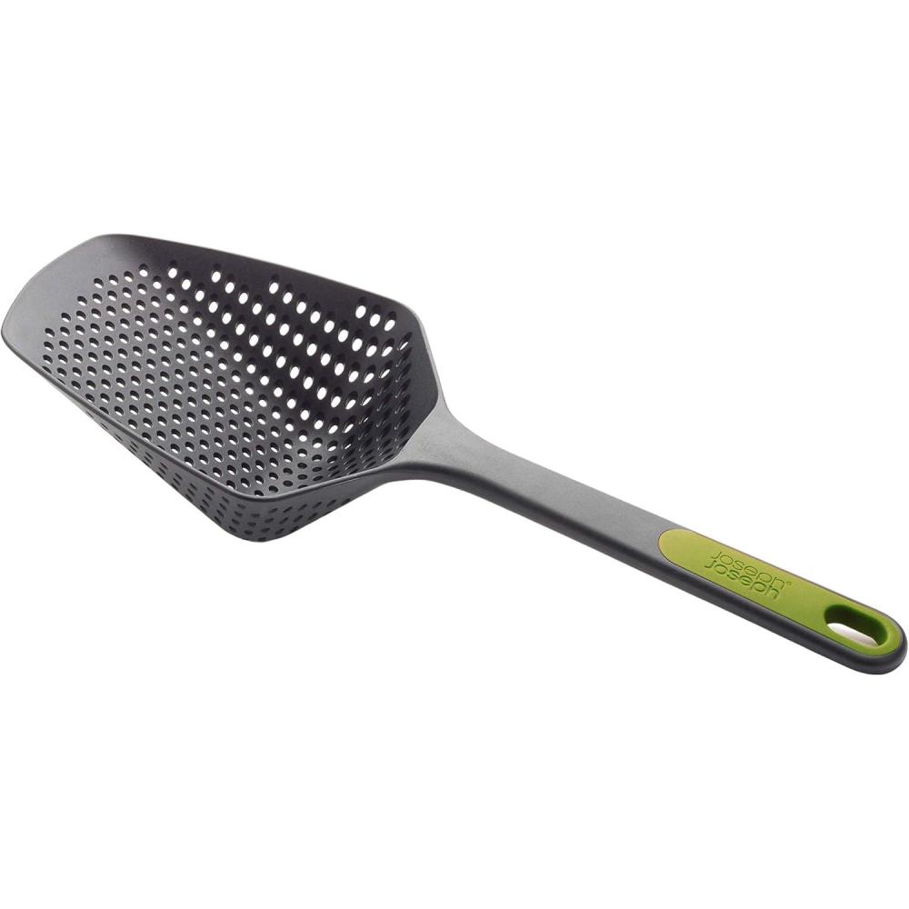 image:imageJoseph Joseph Scoop Plus Colander Spoon DrainerStrainer Scoop Drain and Serve heat resistant up to 200C 392F Dishwasher safe Large BlackGrayGreen