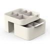 Joseph Joseph 75005 Viva Makeup Cosmetic Storage Organizer with Drawer, Large with Mirror, Shell, Cream(Regular Organiser)