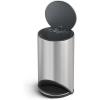 Joseph Joseph Arc 10L/2.6 Gallon Slimline Pedal Bin with Easy Push Pedal, Liner Pocket, Soft-Close Lid, Fingerprint-Proof, Removable Inner Bucket, Carbon Black(Stainless Steel)
