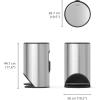 Joseph Joseph Arc 10L/2.6 Gallon Slimline Pedal Bin with Easy Push Pedal, Liner Pocket, Soft-Close Lid, Fingerprint-Proof, Removable Inner Bucket, Carbon Black(Stainless Steel)