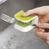 Joseph Joseph BladeBrush Knife and Cutlery Cleaner Brush Bristle Scrub Kitchen Washing Non-Slip, One Size, Green(Green)