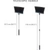 Joseph Joseph CleanStore Wall-Mounted Adjustable Long Handle Broom Sweeper with Dust-Shield Storage, Indoor Sweeping Floor Brush with Soft Bristles and Comb(Broom)