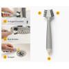 Joseph Joseph CleanTech 3-in-1 Detail Cleaning Brush, Flat and V-Shaped Bristles for Every Household Surface, Kitchen, Bathroom Grout, and Nylon Scraper tip