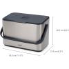 Joseph Joseph Collect 1.06 gallon/4 Liters Stainless Steel Food Compost Bin with Handle, Removable Inner Bucket and Bin Liners Storage, Includes Odor Filter and 3x Bin Liners