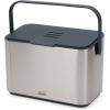 Joseph Joseph Collect 1.06 gallon/4 Liters Stainless Steel Food Compost Bin with Handle, Removable Inner Bucket and Bin Liners Storage, Includes Odor Filter and 3x Bin Liners